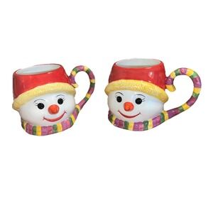 Christopher Radko Traditions Holiday Celebrations Snowman oversized mug Set Of 2